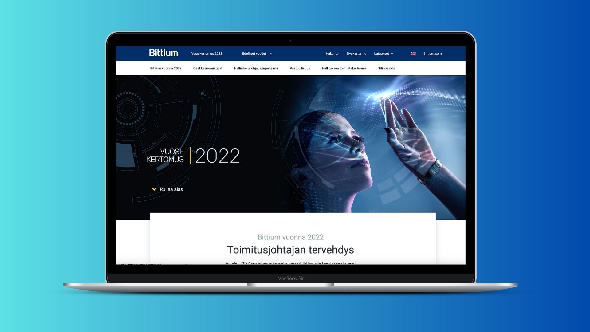 Bittiumille vuoskiertomussivusto ajallaan ja virheettömästi